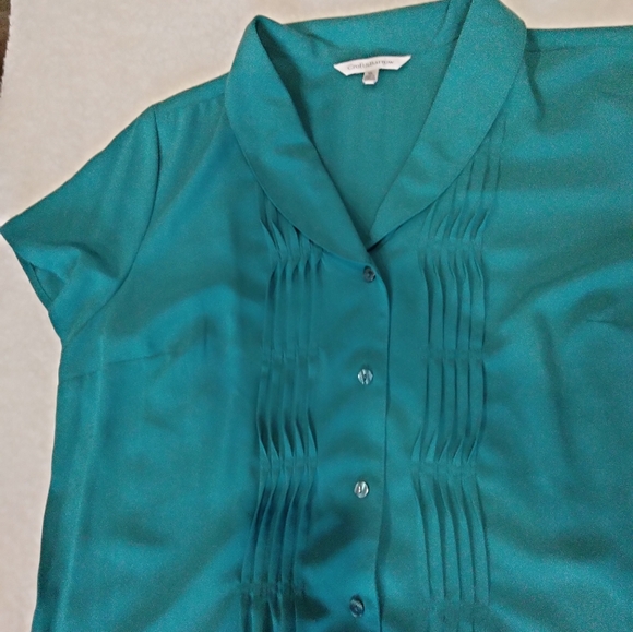 croft & barrow Tops - Croft & Barrow XL teal turquoise blue button up blouse